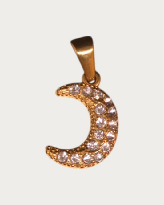 Gold Diamond Moon Charm