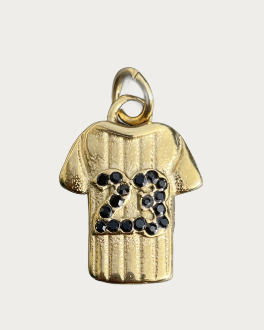 Gold Football Shirt 23 Charm