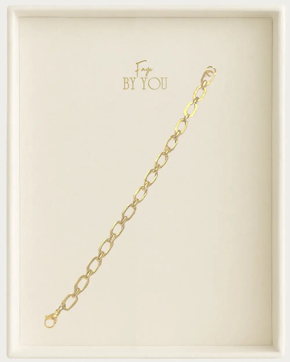 Gold Elongated Link Chain Bracelet
