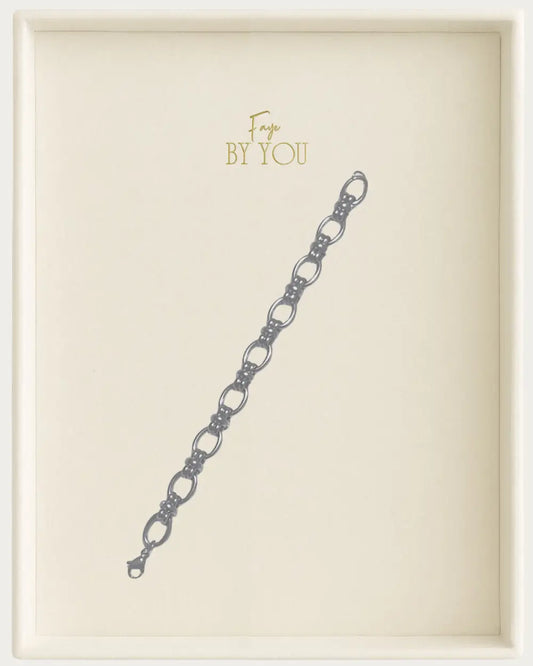 Silver Decorative Knot Link Chain Bracelet