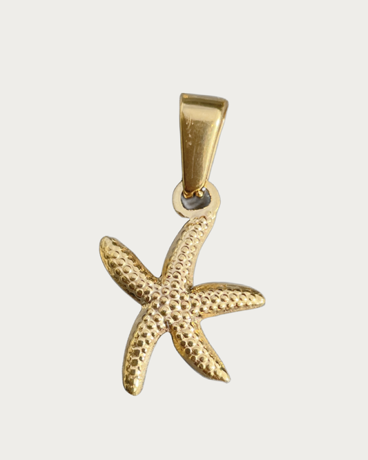 Gold Texture Starfish Charm