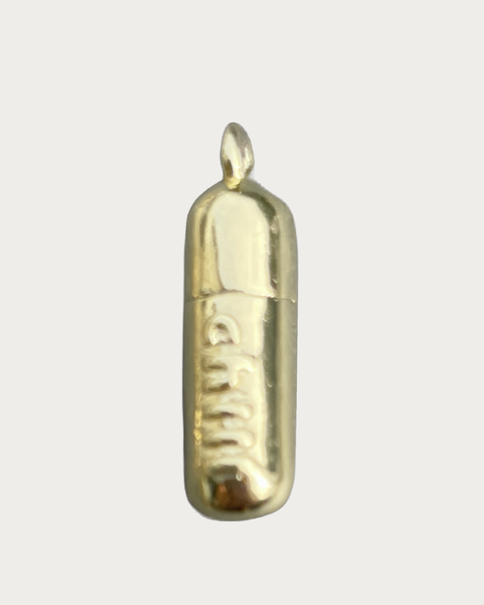 Gold Chill Pill Charm
