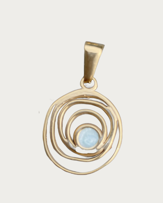 Gold Spiral Pearl Charm