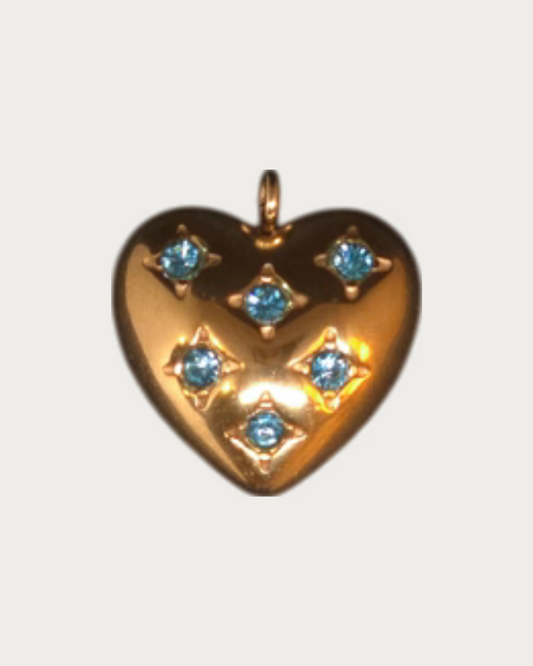 Gold Heart - Blue Charm